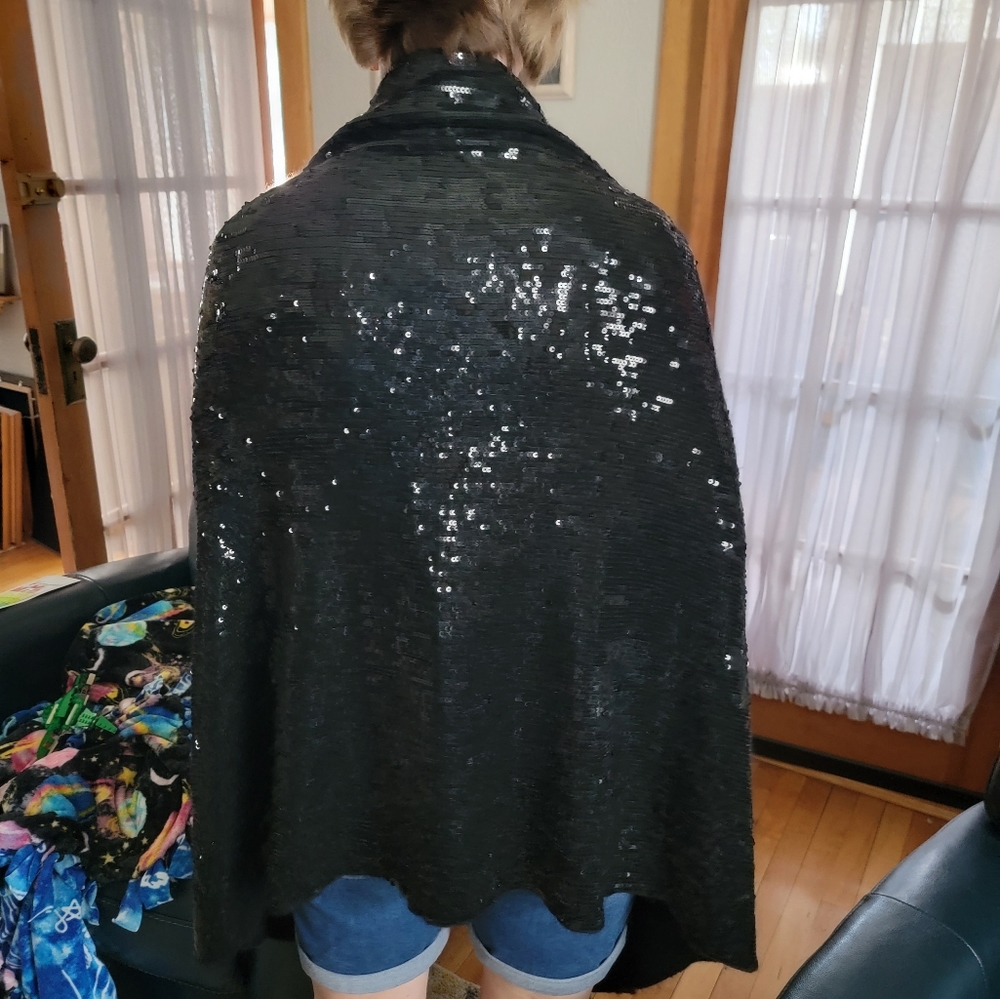 Dries van noten black sequin shawl